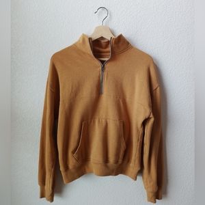 SO xs Mustard Yellow Zip-up Turtleneck Sweatshirt
